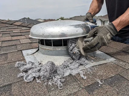 Cleaning Dryer Vent On Roof in Rock Hill
