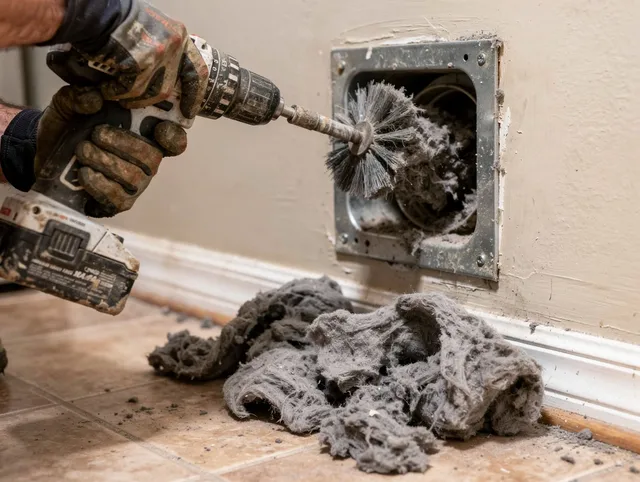 Certified Rock Hill Dryer Vent Cleaning technician performing dryer vent cleaning in Rock Hill